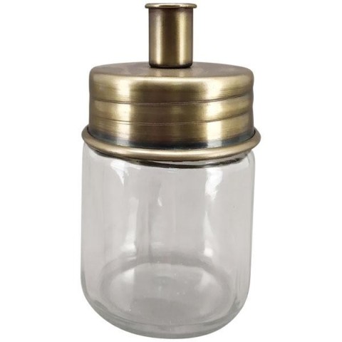 CANDELIERE GOLD METALLO E VETRO 11X11X16.5